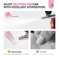 Transiciones ombré y francesas en blanco con SAVILAND para un look elegante.