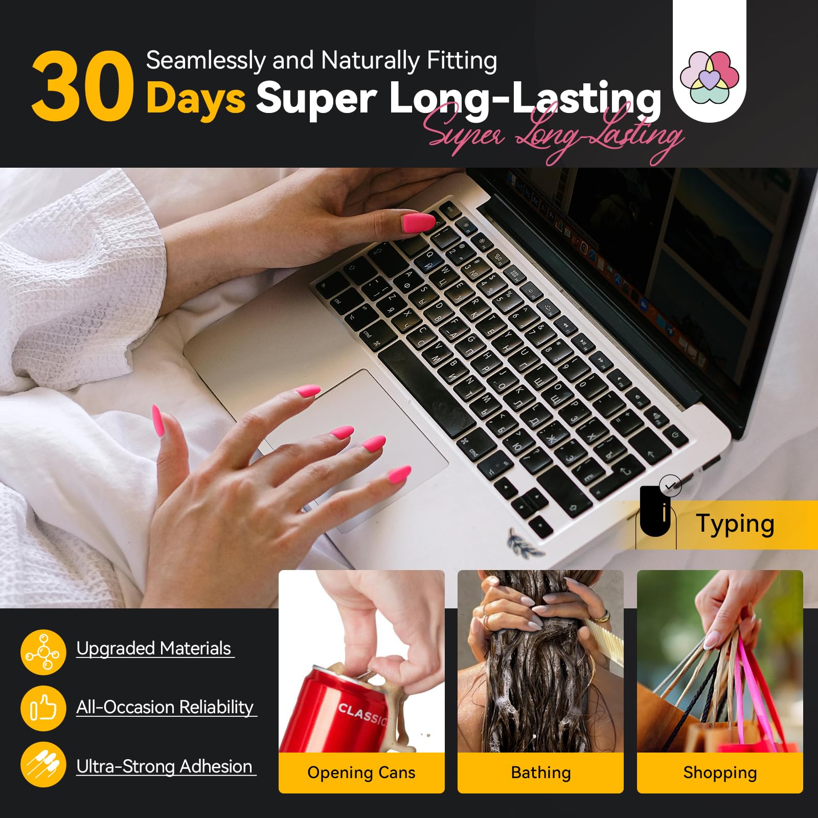 SAVILAND 0.3mm ultra-thin tabs offer breathable wear for natural nail comfort.