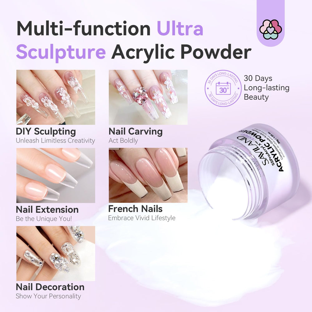 Professional salon scene using SAVILAND for manicure quality.