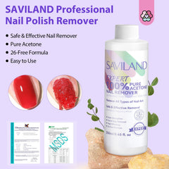 SAVILAND remover-esmalte-250ml ofrece limpieza rápida sin dañar las uñas