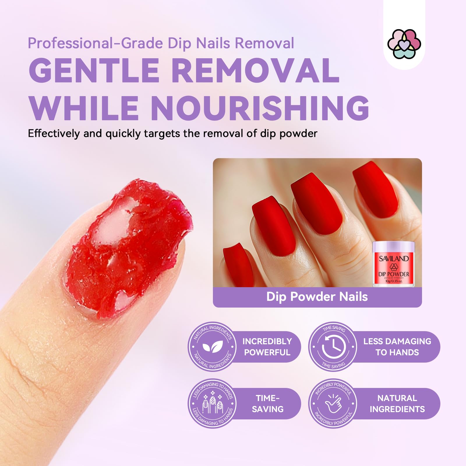 SAVILAND Remover Polvo para Inmersión, aceite cuticular para cuidado nutritivo
