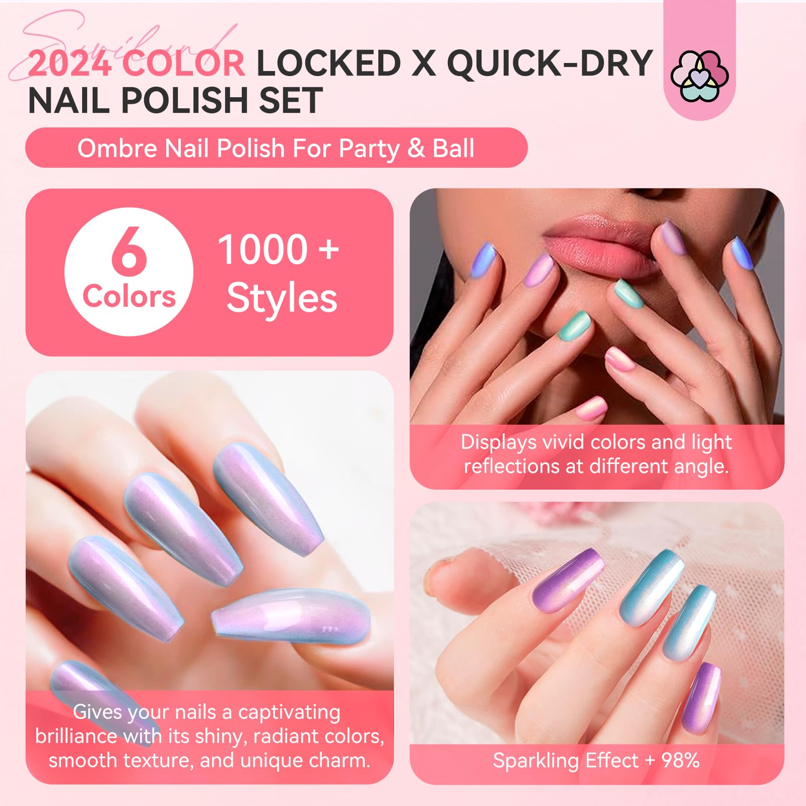 Esmalte SAVILAND secado rápido en 60 segundos para cambios rápidos
