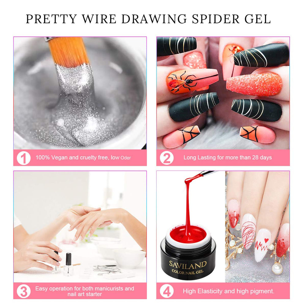 SAVILAND Spider Gel: indicado para principiantes y profesionales que buscan precisión.