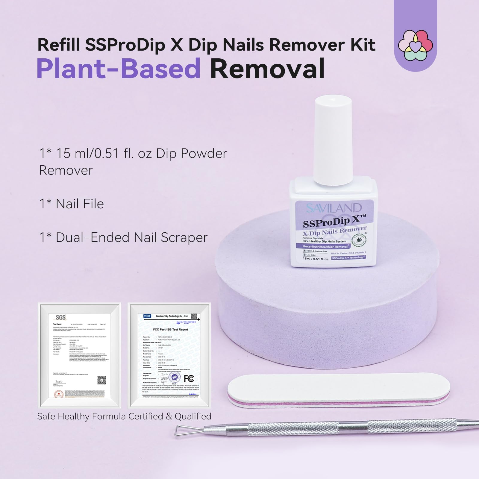 SAVILAND SSPro X Dip Powder Remover low-odor formula for comfortable at-home use.