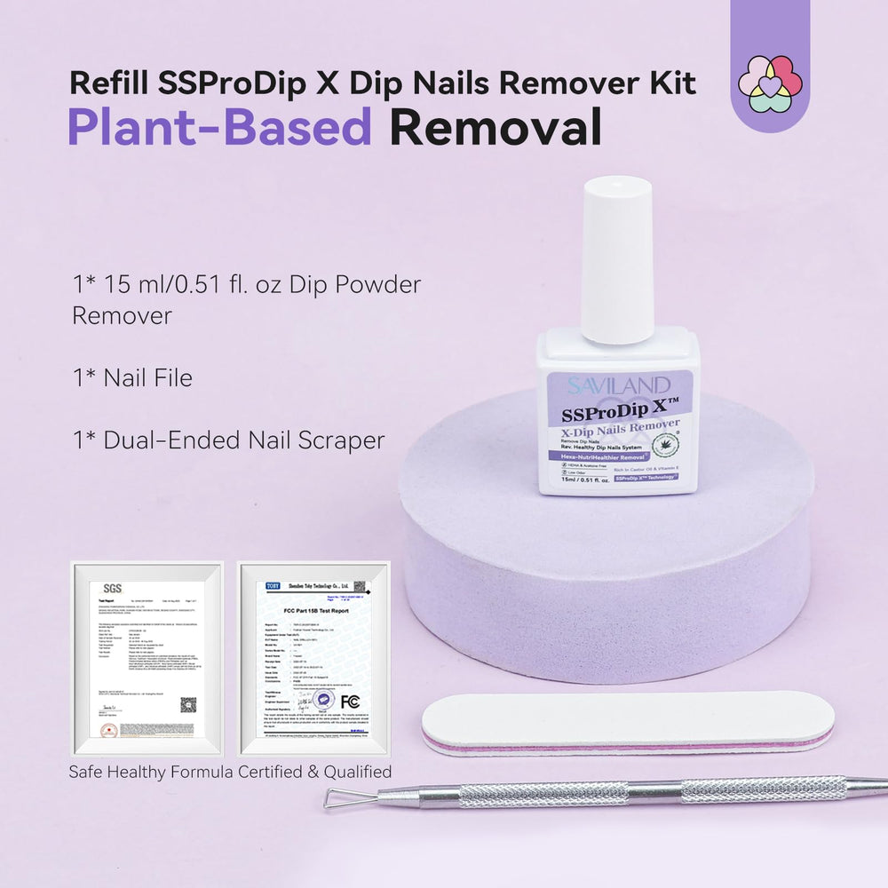 SAVILAND SSPro X Dip Powder Remover low-odor formula for comfortable at-home use.