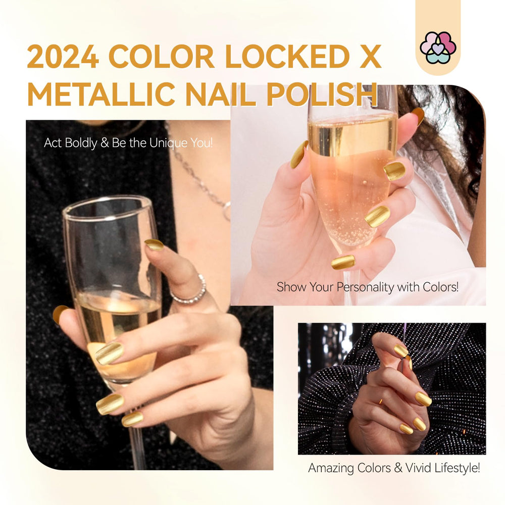 SAVILAND gold polish on toes with durable shimmer