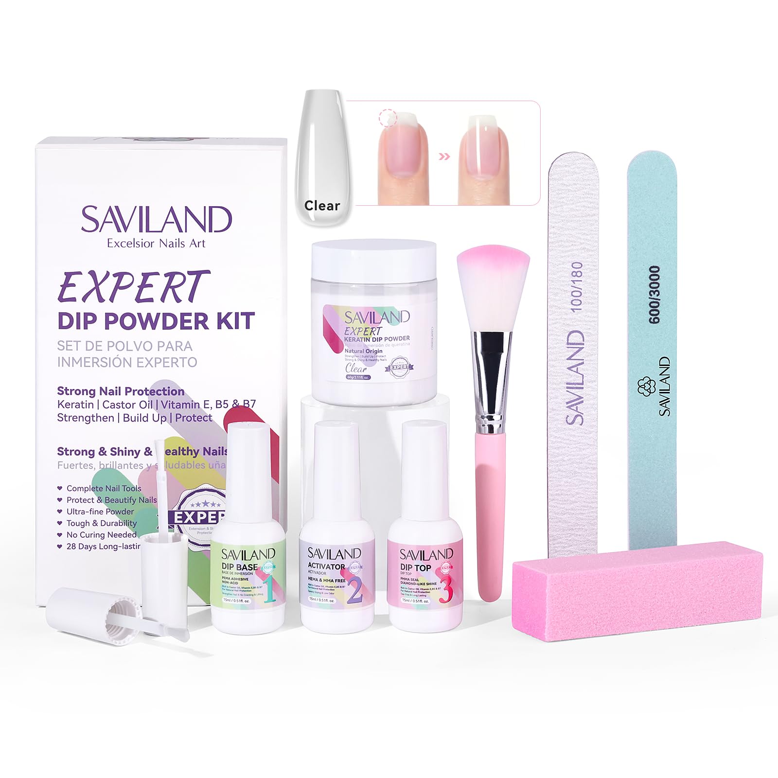 SAVILAND uso casero para uñas, conjunto completo para personalizar manicura.