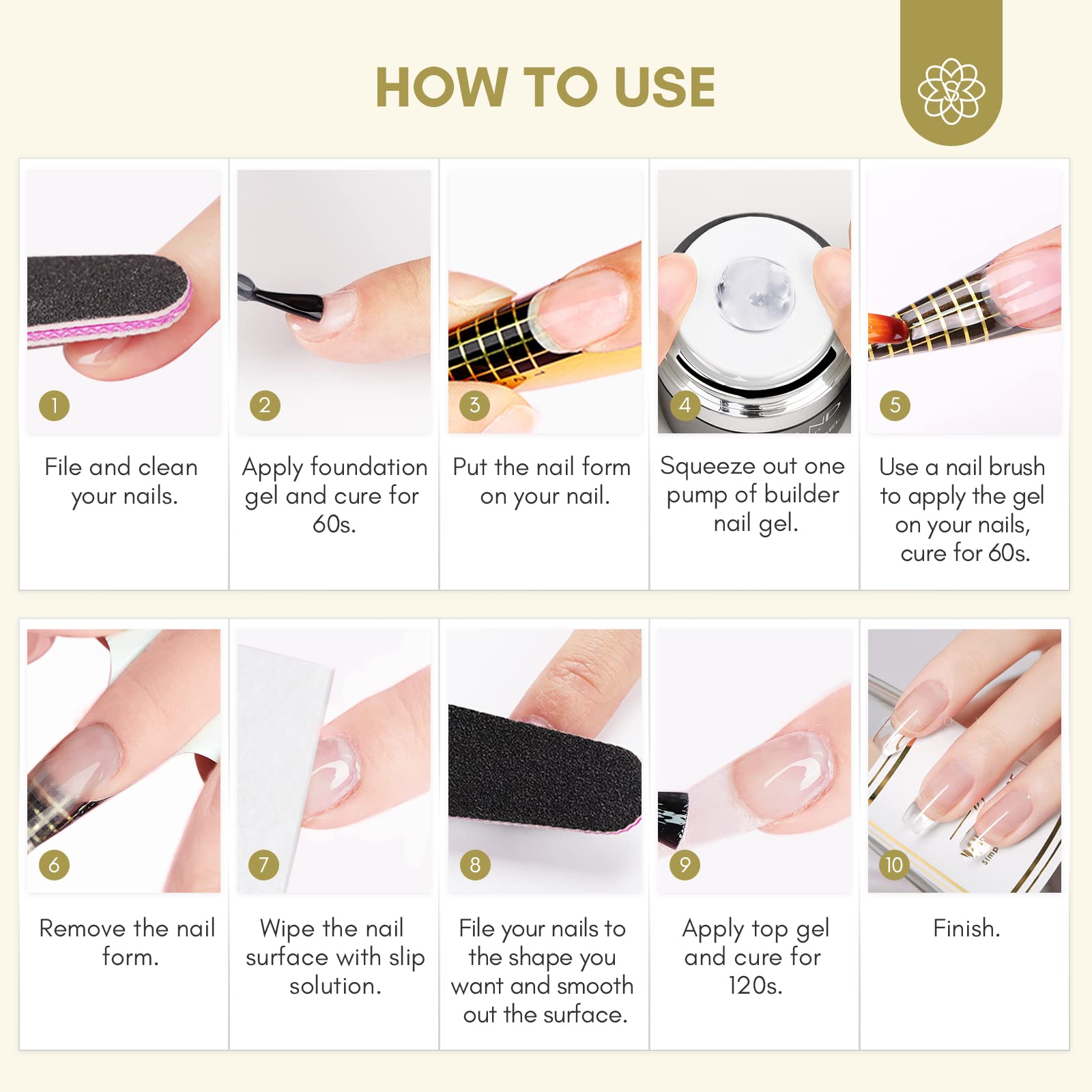 Uso versátil de SAVILAND para extensiones de uñas con aspecto natural.