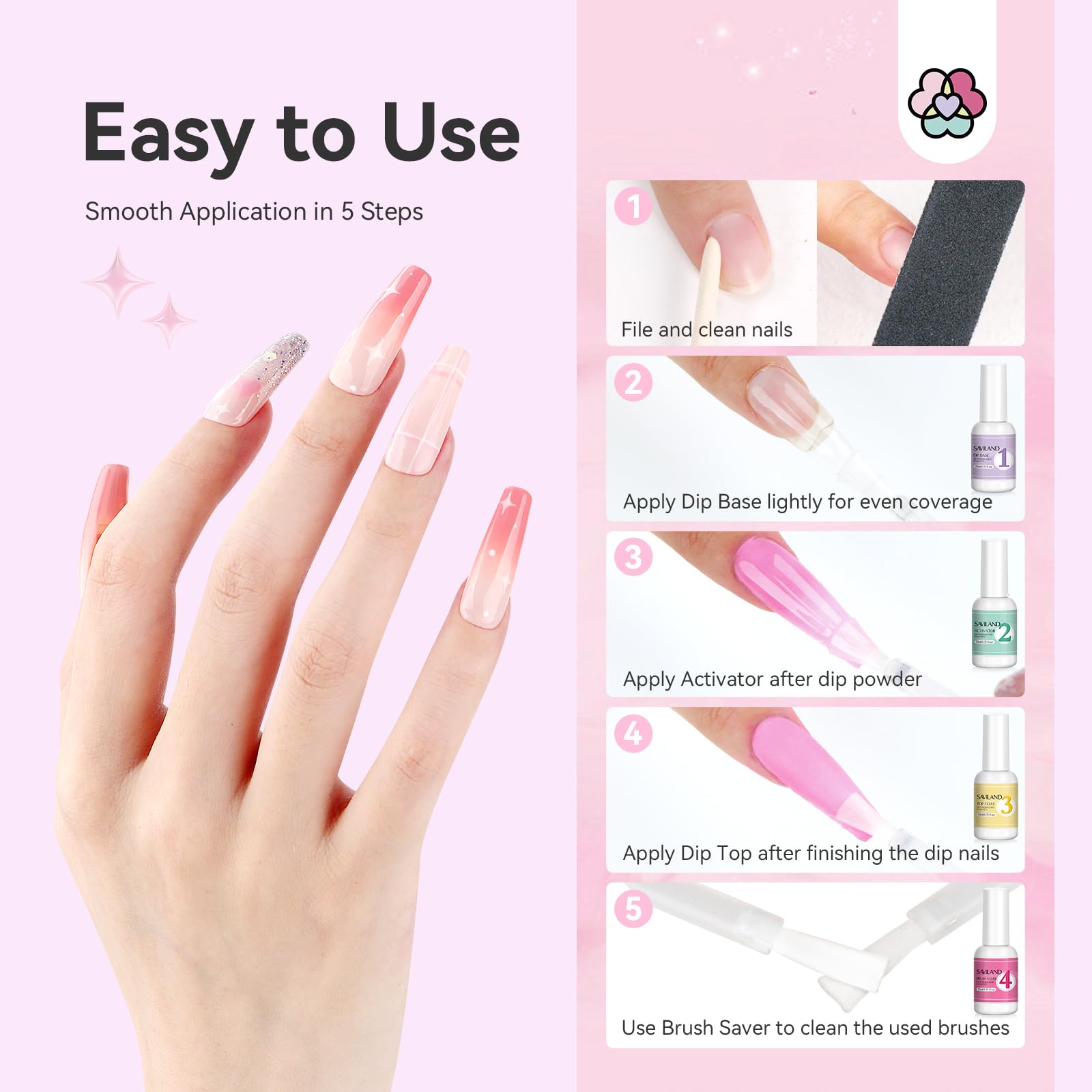 SAVILAND wooden cuticle pusher for gentle nail prep.