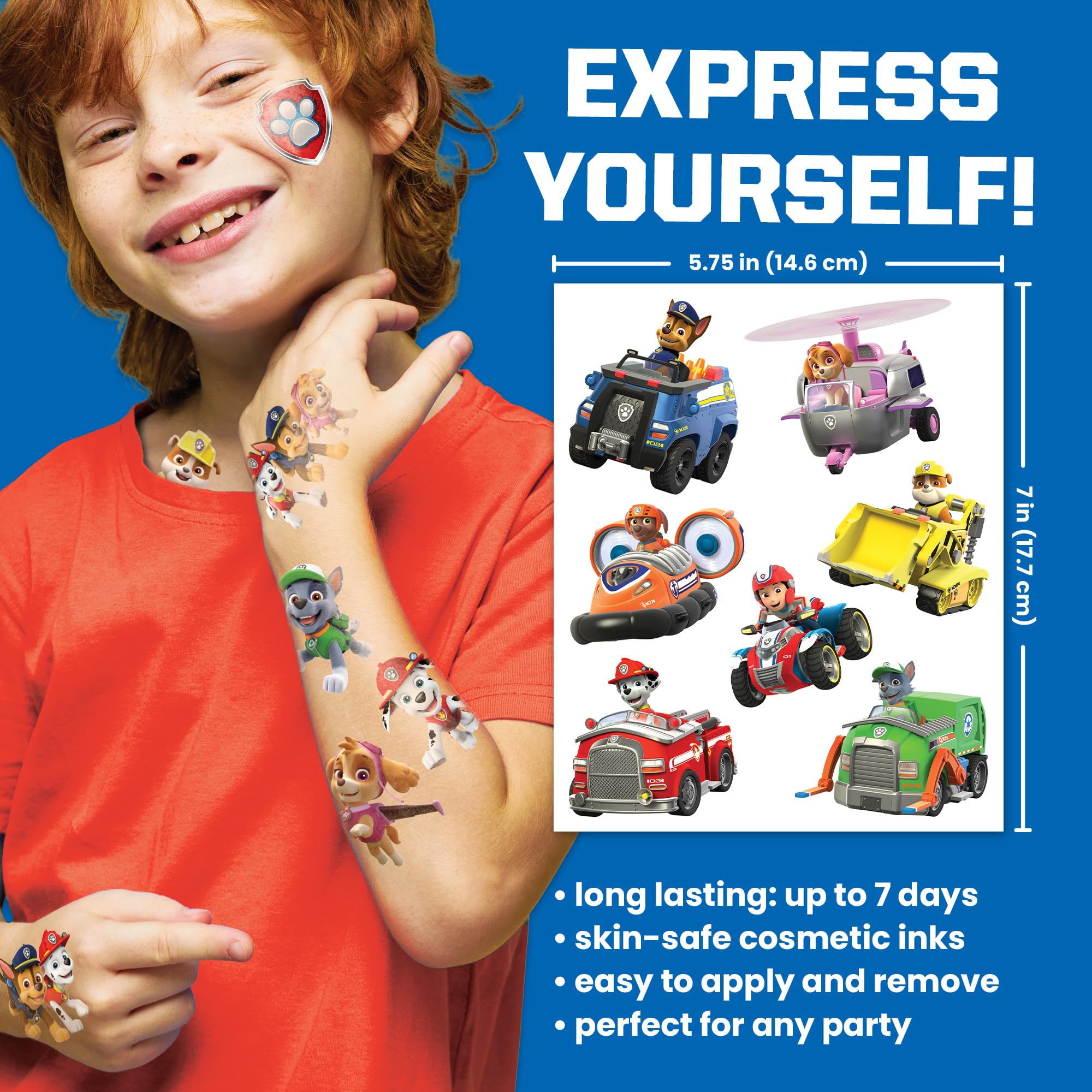 Savvi tatuajes Paw Patrol, visuales divertidos para fiestas infantiles