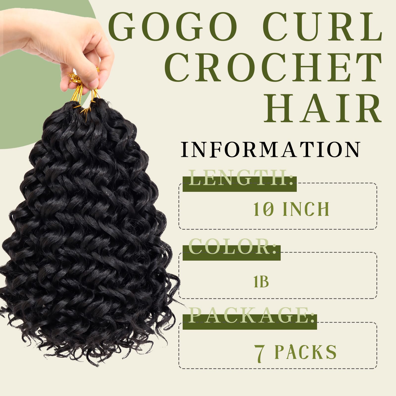 Saypeds GOGO Curl Deep Ocean Water Wave 10in close-up curl detail highlights soft, bouncy fibers.