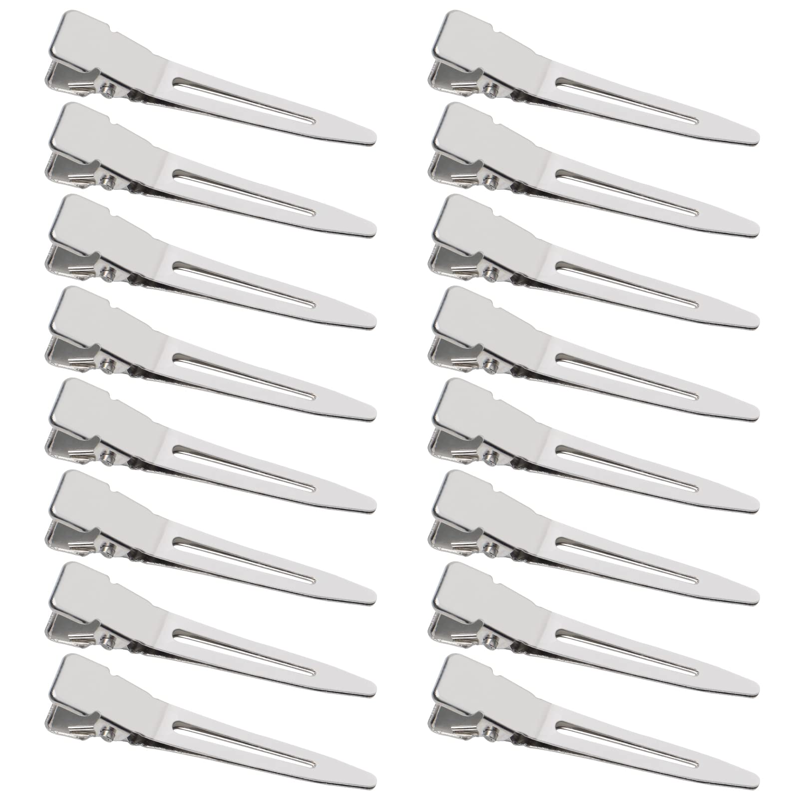 SBYURE 100 pack 1.77 inch single prong duckbill clip with silver setting for secure pin curls