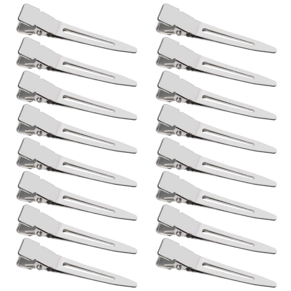 SBYURE 100 pack 1.77 inch single prong duckbill clip with silver setting for secure pin curls