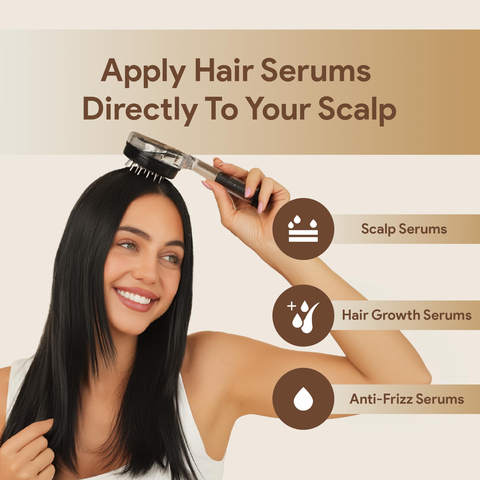 Scalp Direct massager shows cushioned membrane for comfortable scalp contact.