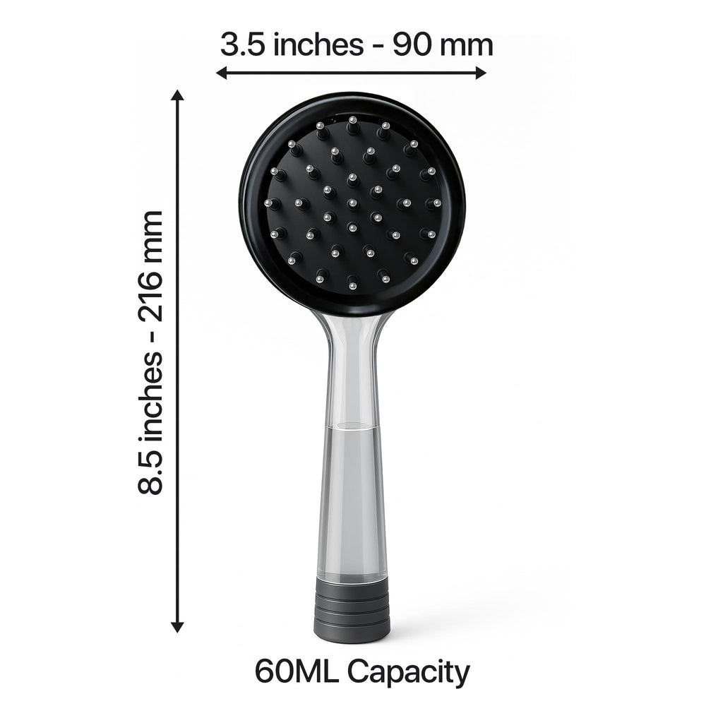 Scalp Direct massager works with low viscosity liquids for steady dispersion.