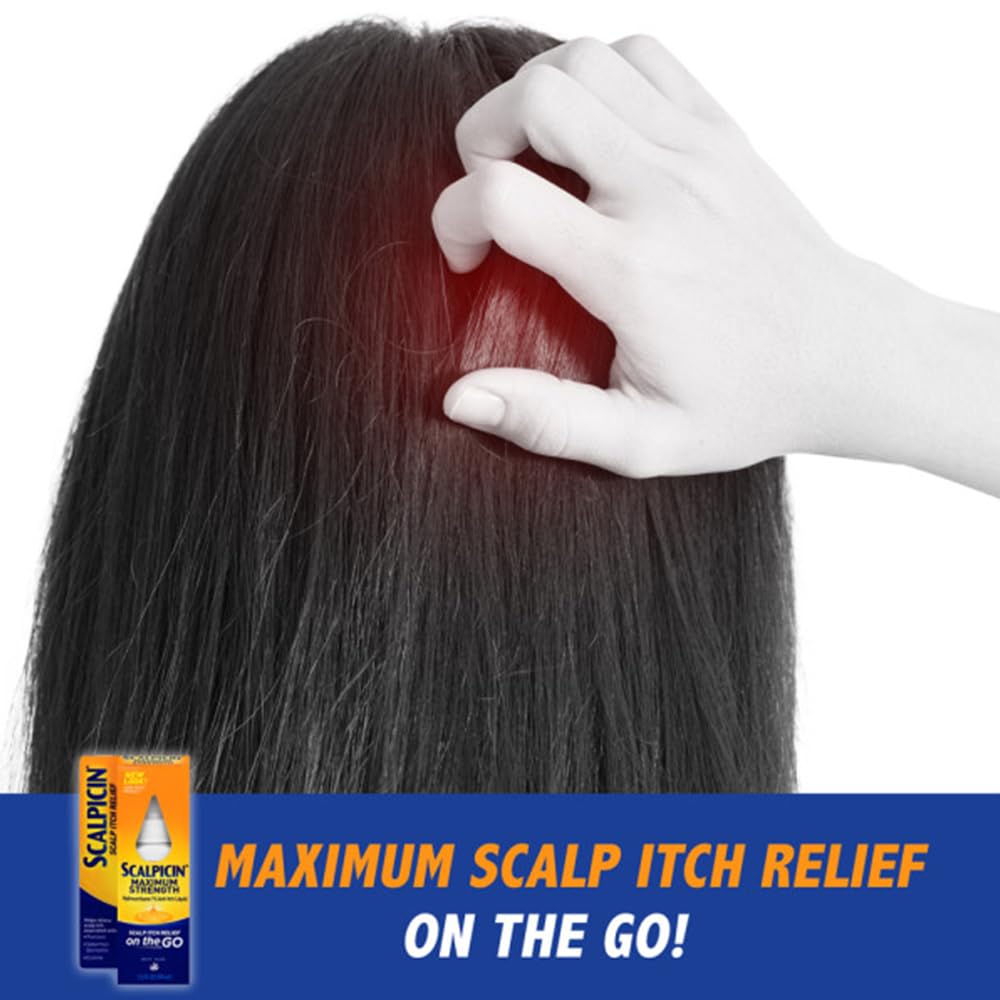 Scalpicin Max Strength dispenser demonstrates drip-free application to scalp