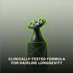 Bio-Pilixin rollerball close-up applying to the hairline for scalp support.