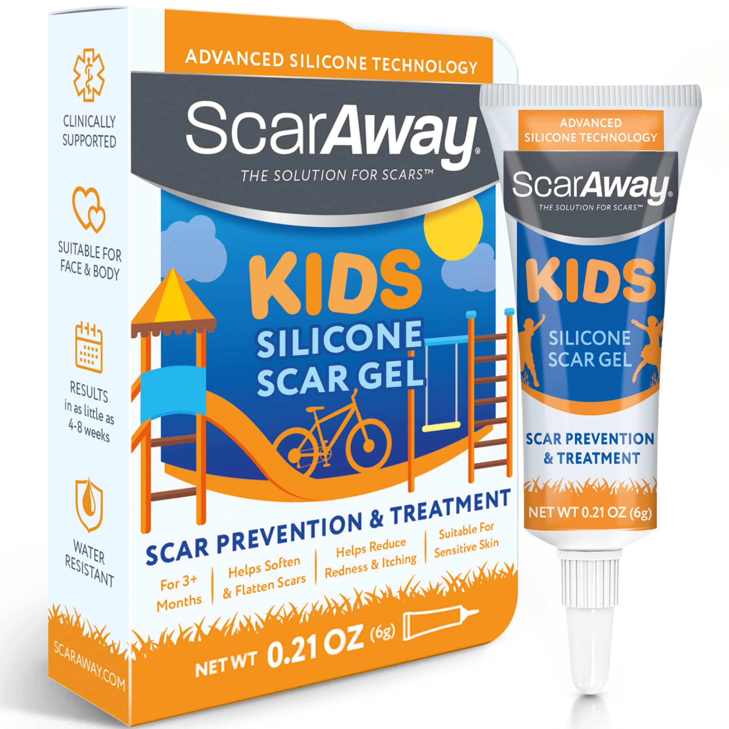 ScarAway Kids Gel: botella de 6 g para tratamiento de cicatrices.