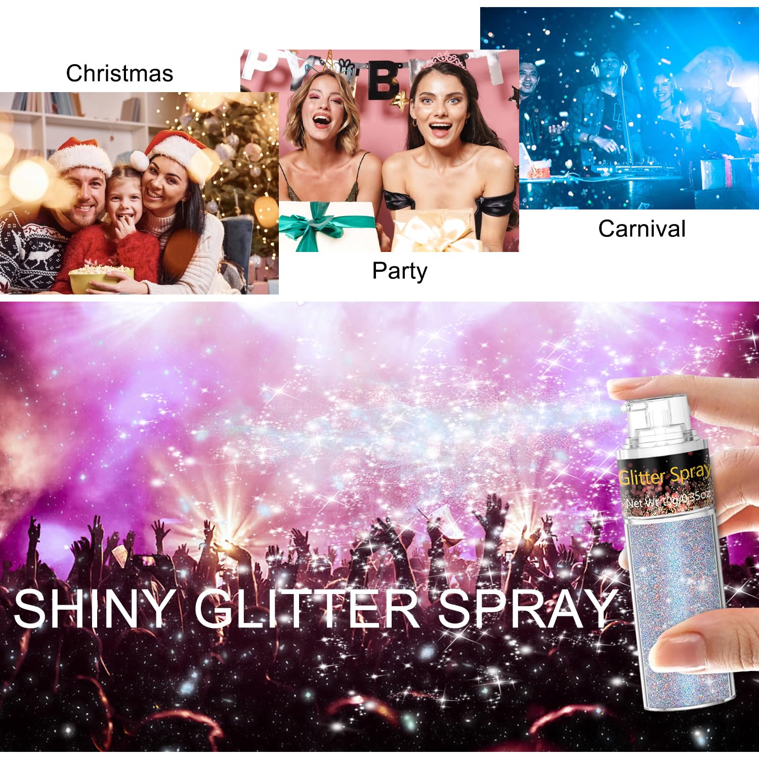 Scarman Glint-Rainbow fórmula no tóxica, suave para piel y cabello
