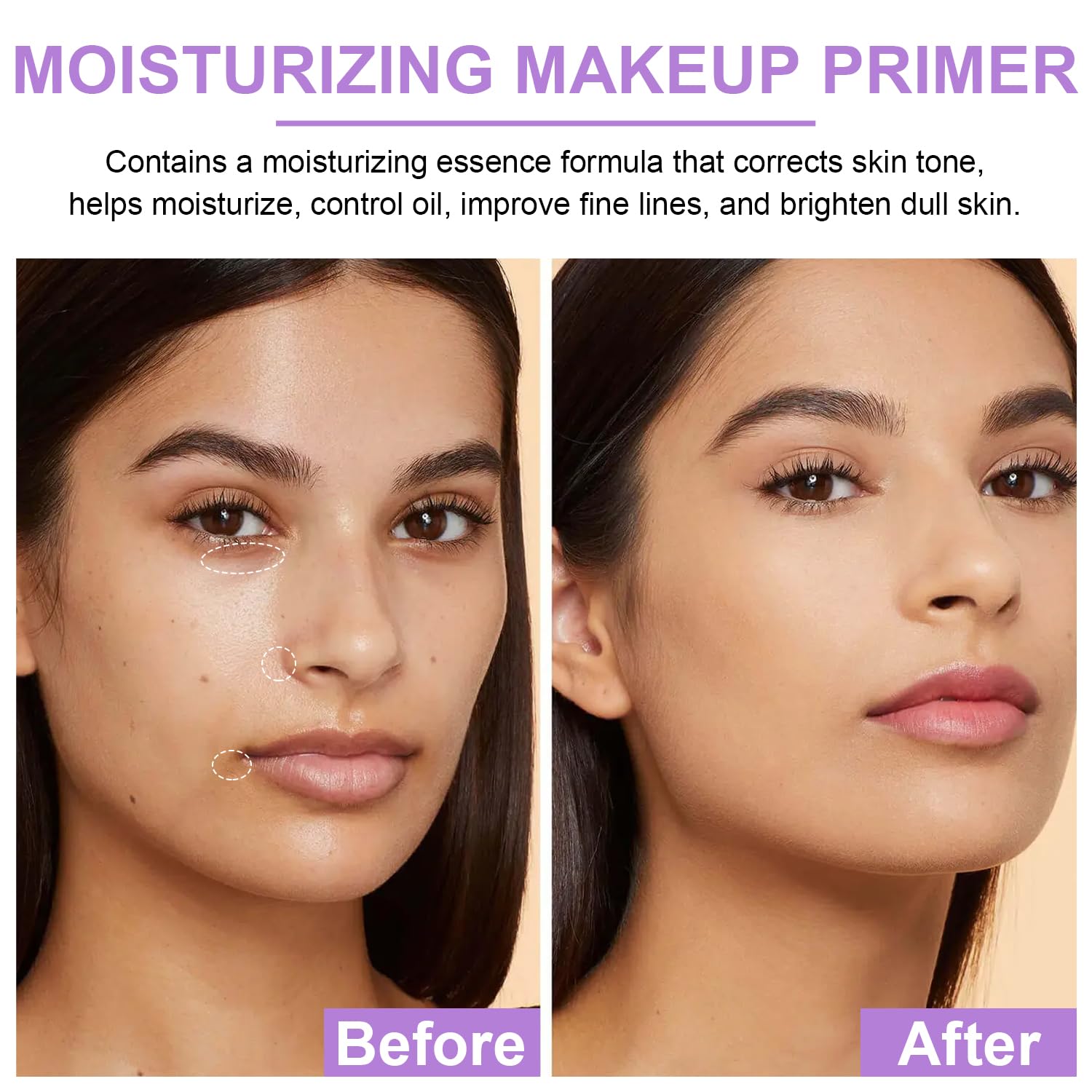 Lightweight, non-sticky primer finish shown on skin.