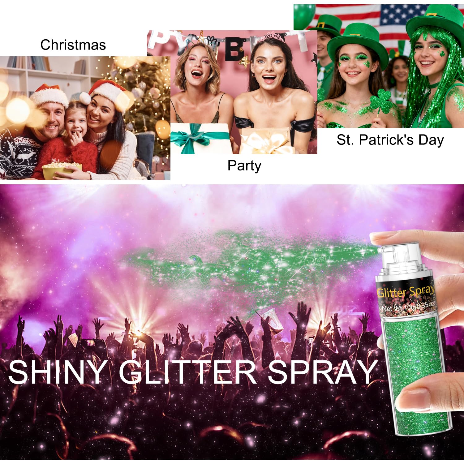 Scarman sparkle on hair green creates radiant strands with lightweight, comfortable wear