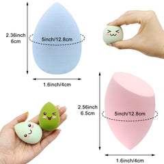 Scartink 12pc makeup sponge set beveled edge for hard-to-reach areas.