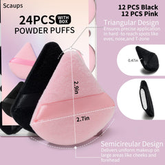 Scaups triangle large-area puff enables quick, even foundation and powder setting.