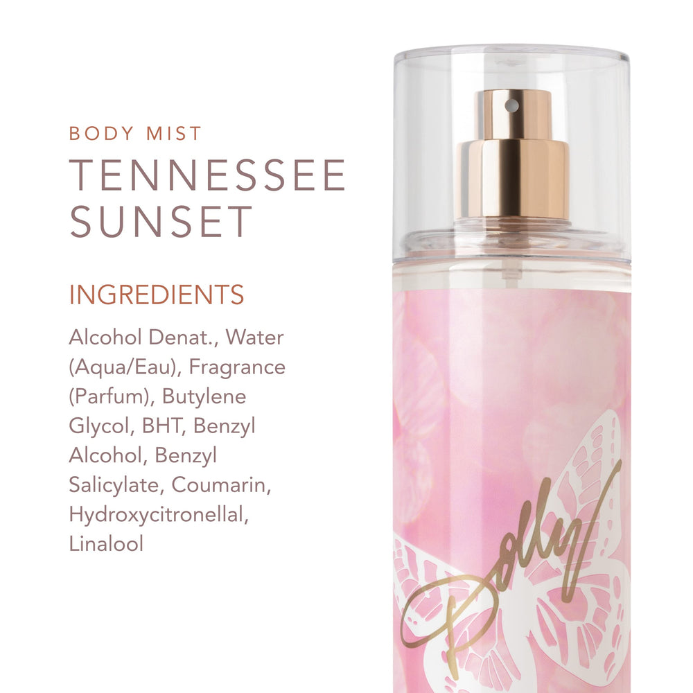 SCENT BEAUTY Dolly Parton Tennessee Sunset pink bottle shows feminine vibe.