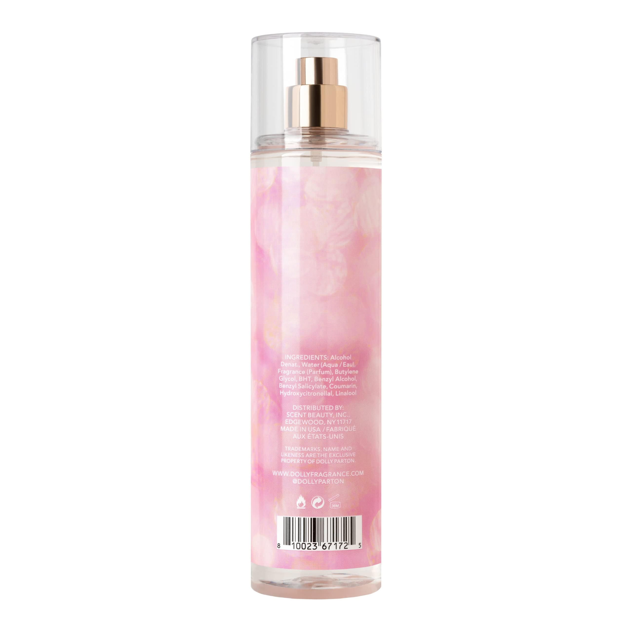 SCENT BEAUTY Dolly Parton Tennessee Sunset sprayer delivers a full mist.
