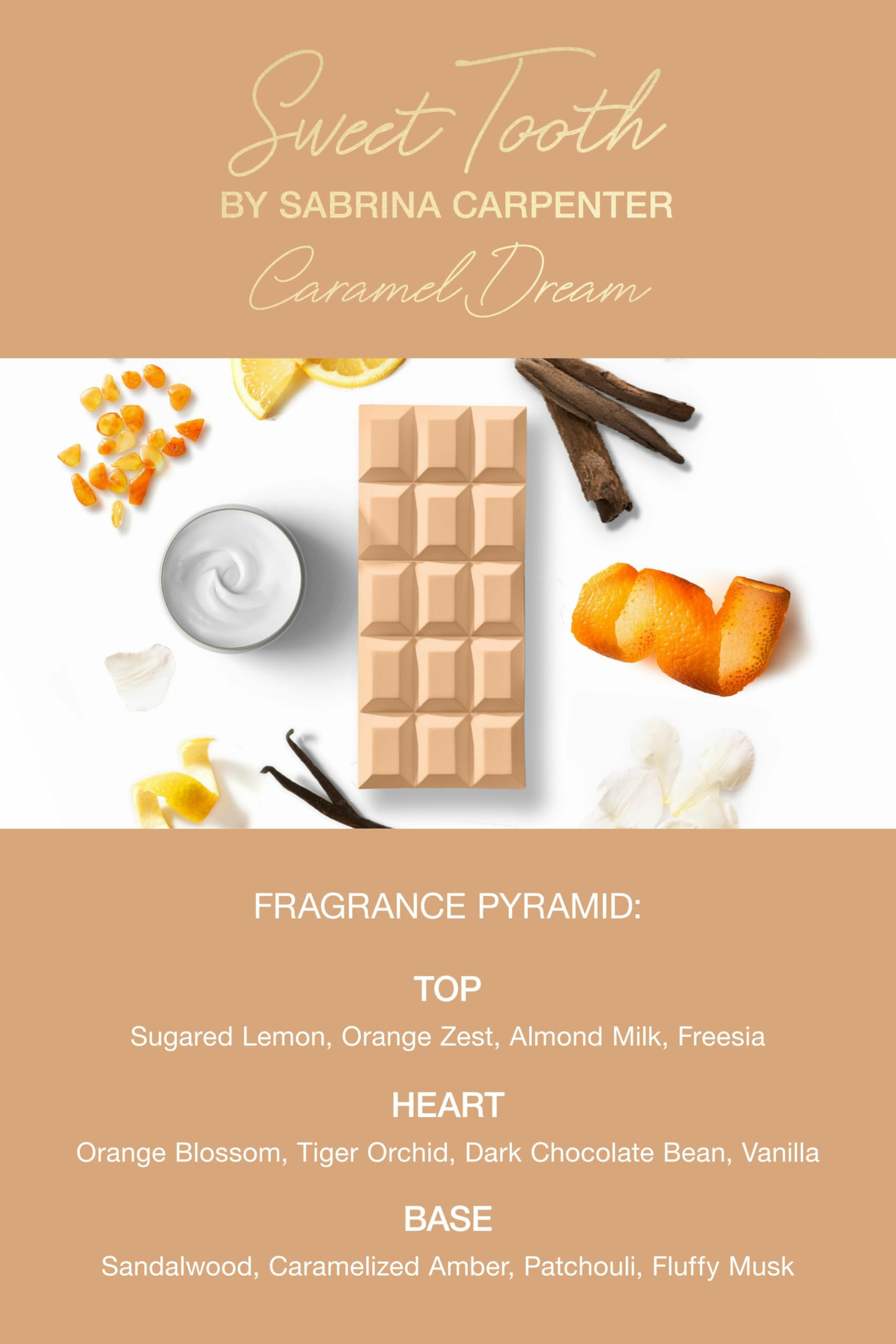 SCENT BEAUTY Sabrina Carpenter Caramel Dream EDP store display presenting fragrance collection