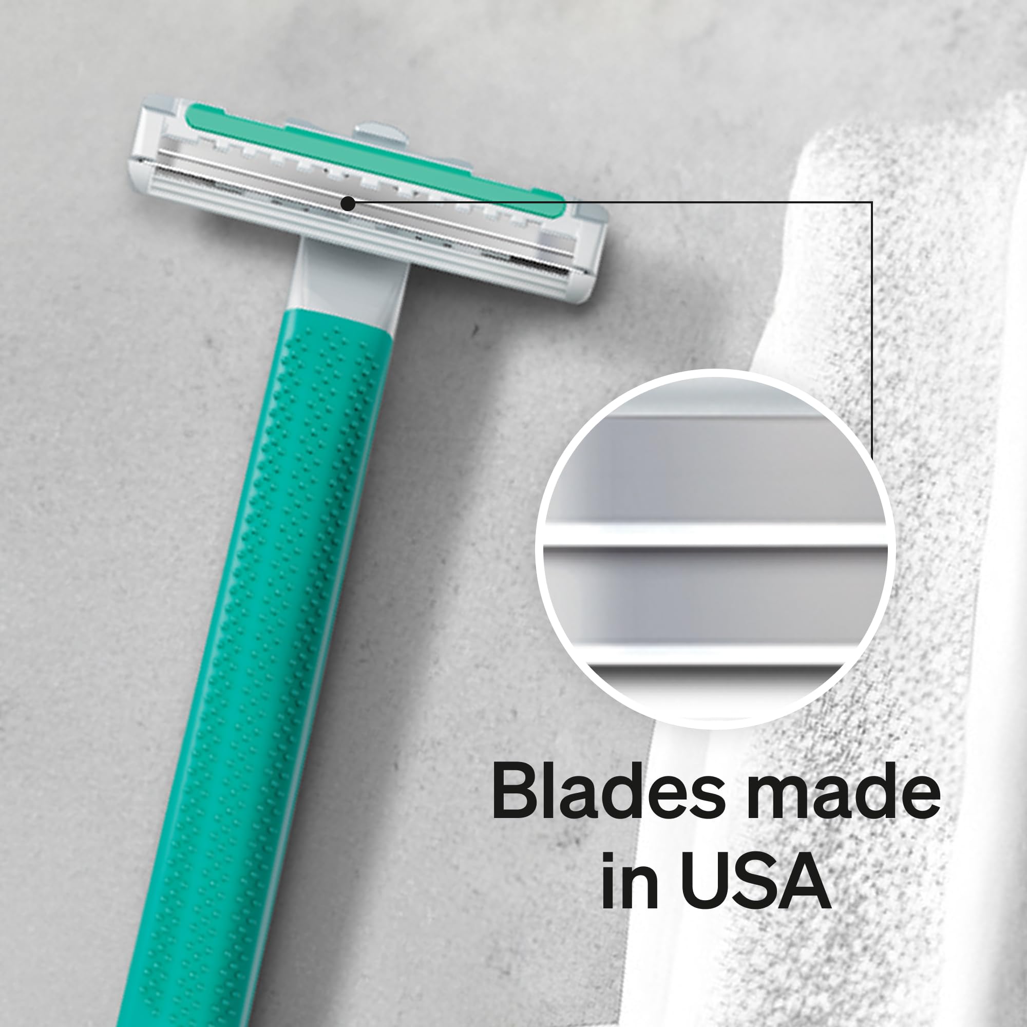 Schick Exacta2 Sensitive razor used on legs for smooth shave.