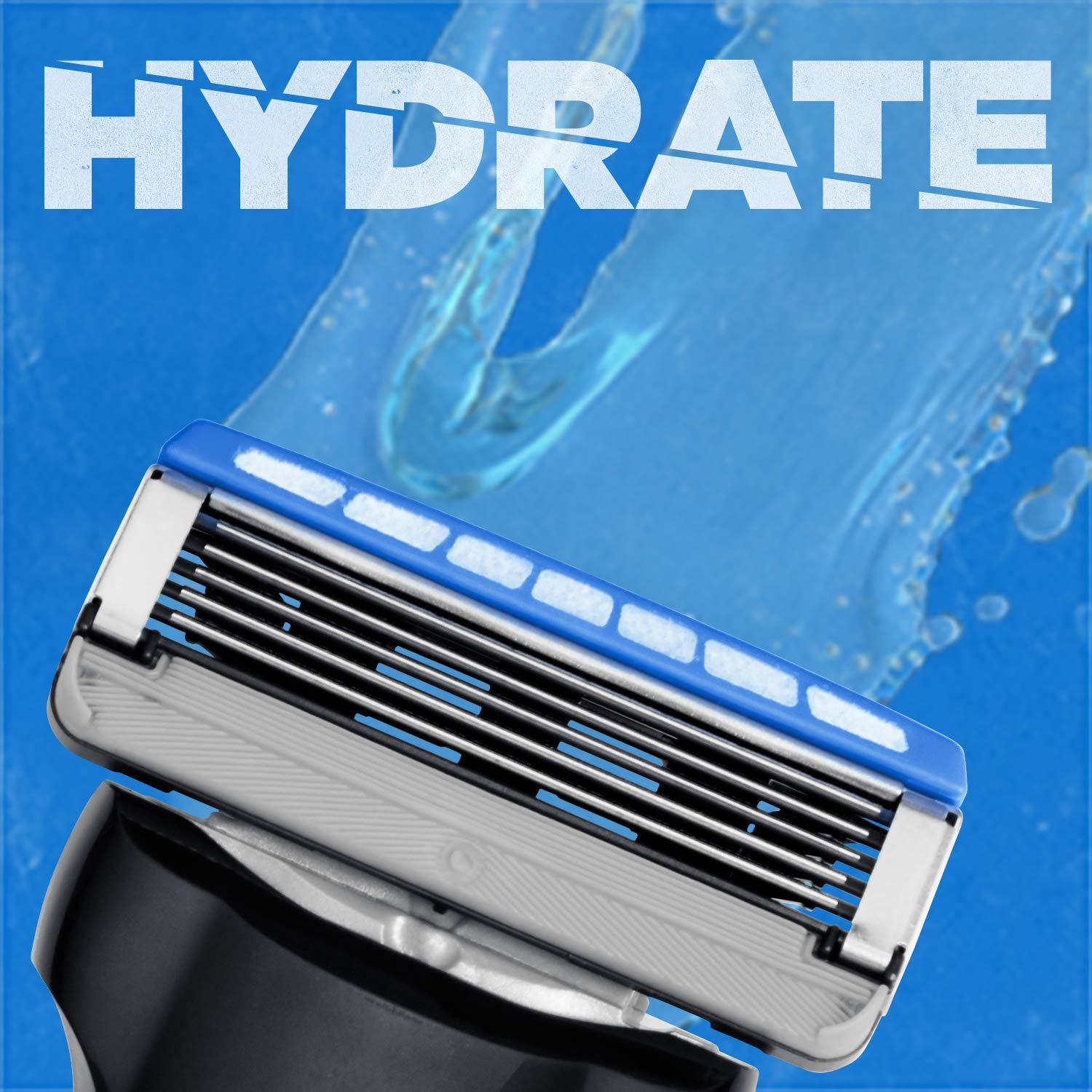 Schick Hydro 5 flip trimmer in action for precise detailing.