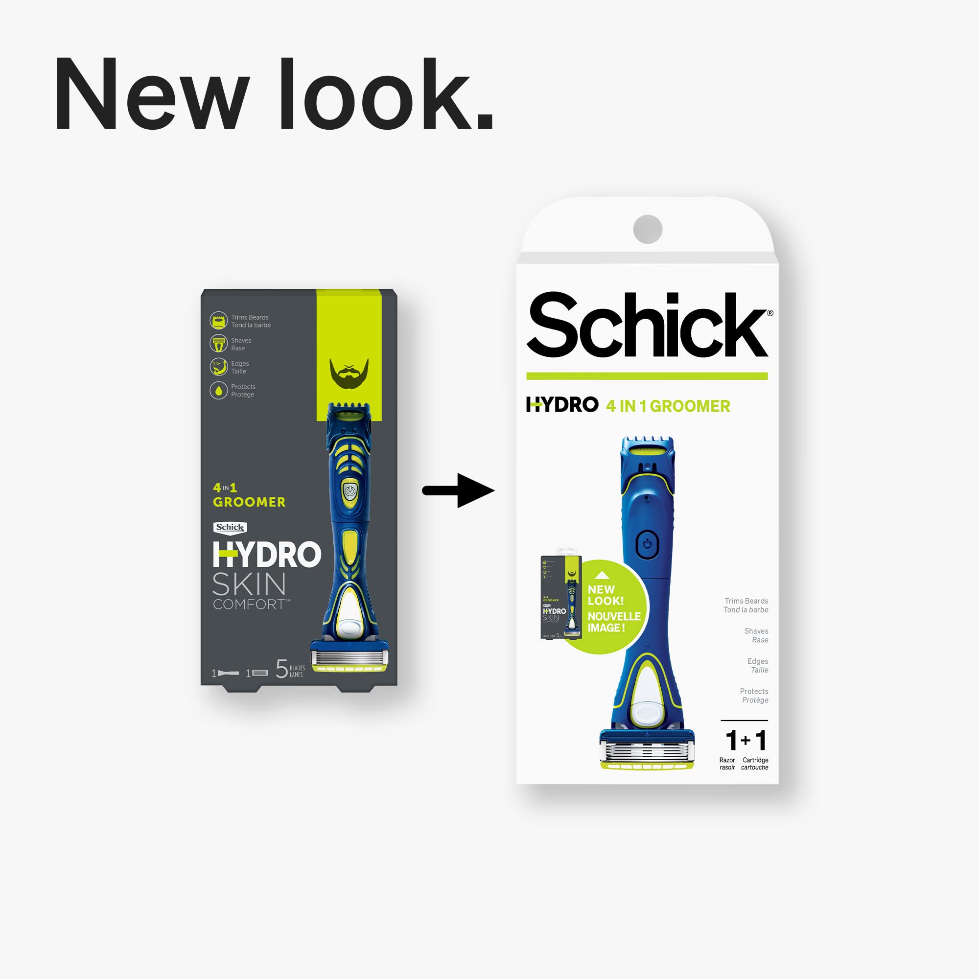 Schick Hydro 5 Groomer hydrating gel-pools for smooth glide.