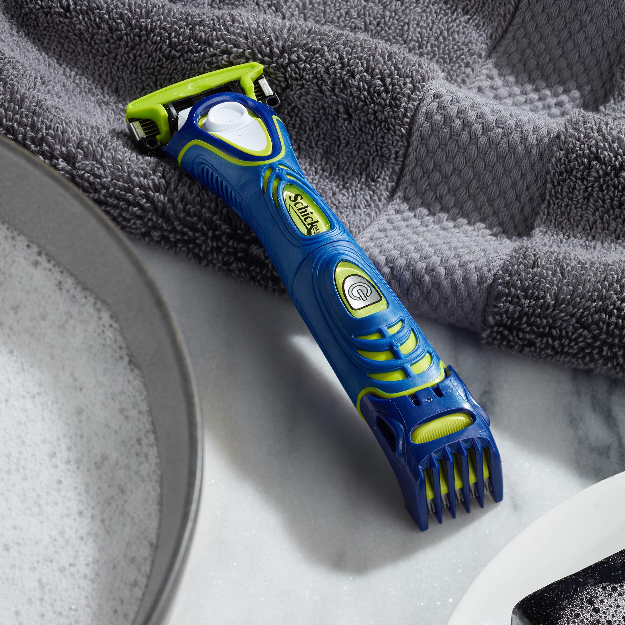 Schick Hydro 5 Groomer travel-friendly for trips and hotels.