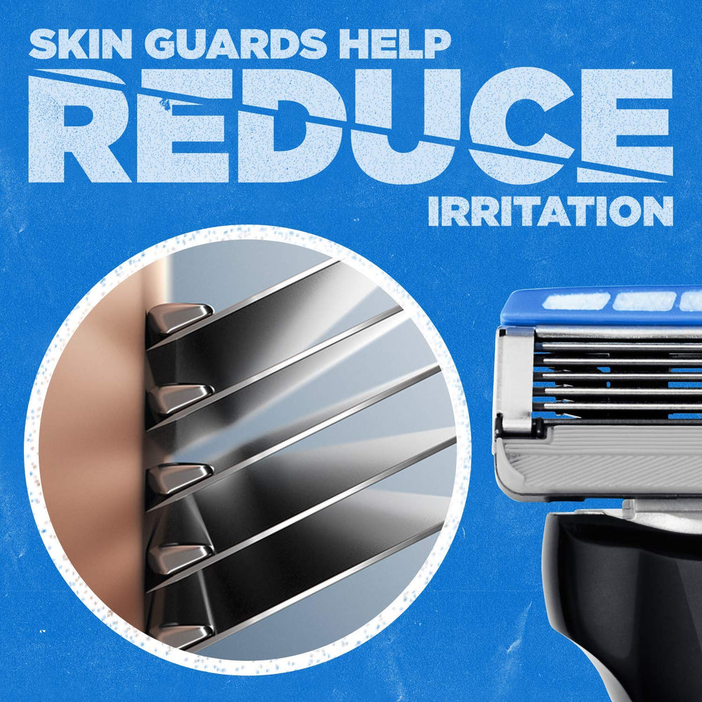 Schick Hydro 5 hydrating gel reservoir keeps skin moisturized longer during shave.