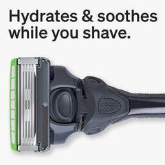 Seven gel pools provide instant lubrication across the shaving surface.