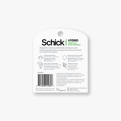 Sensitive gel formula with herbal extracts cushions skin during shaving.