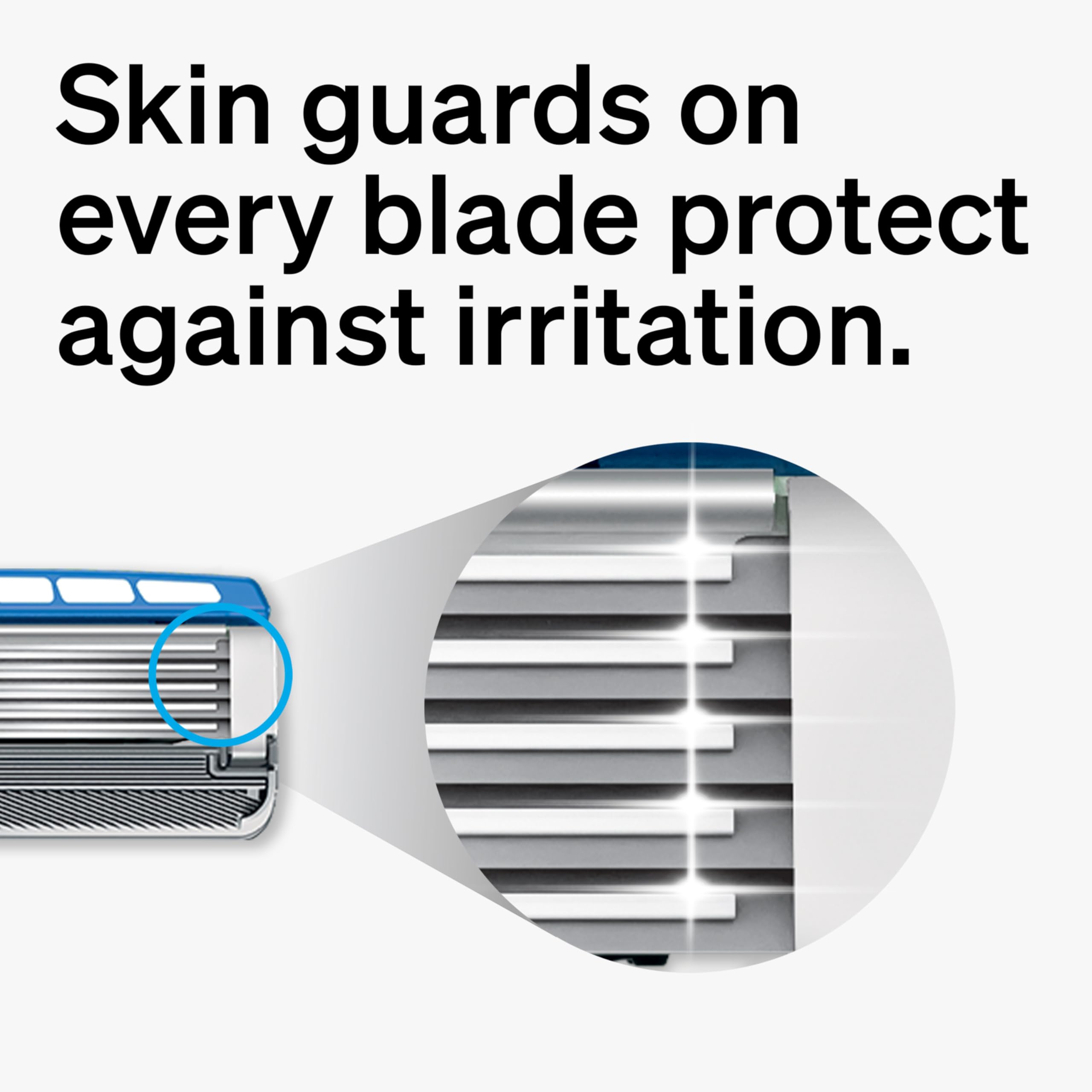 Schick Hydro Dry Skin 5-blade configuration demonstrates close shave capability for dry skin.