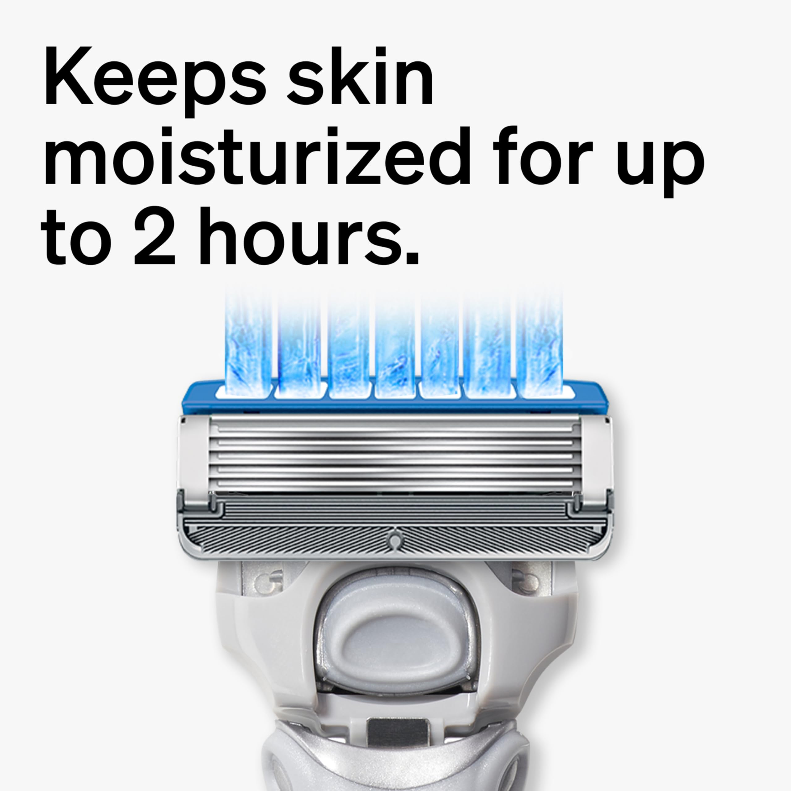 Schick Hydro Dry Skin comfort coating glide image emphasizes smooth shave with reduced drag.