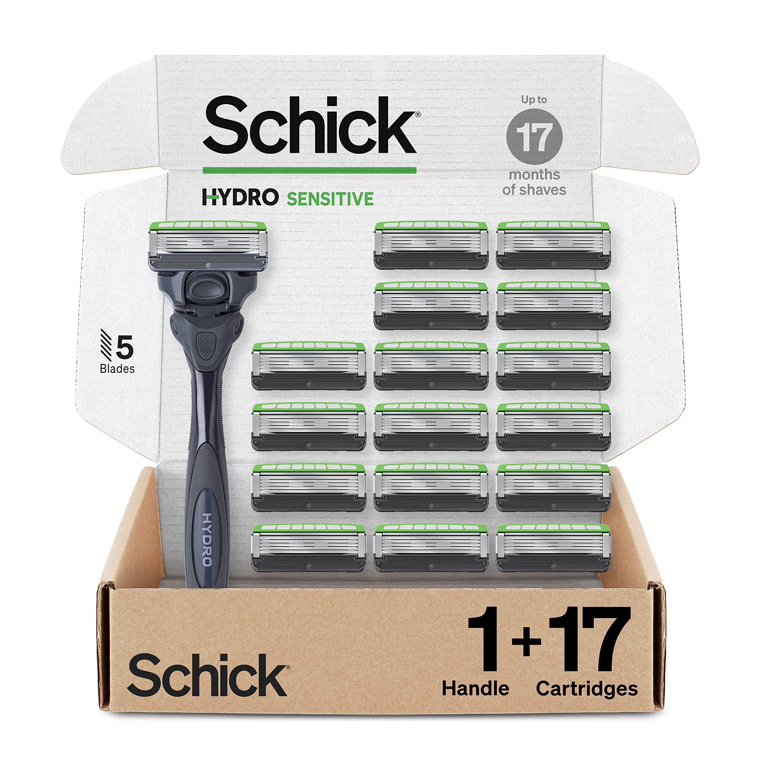 Schick Hydro Sensitive Razor close-up with skin guards protecting against irritation