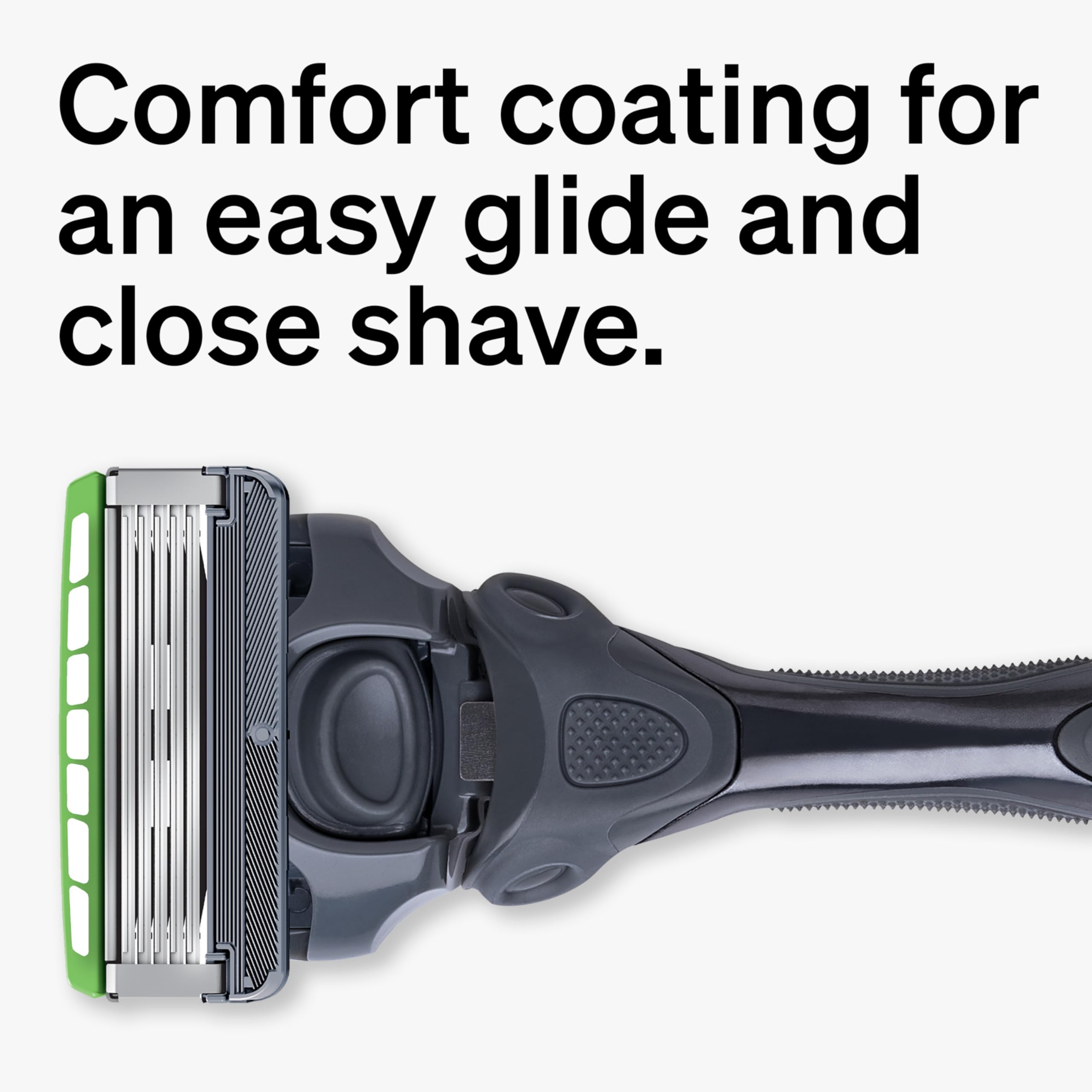 Close-up of 7 Cushioning Gel Pools for hydration during shaving.