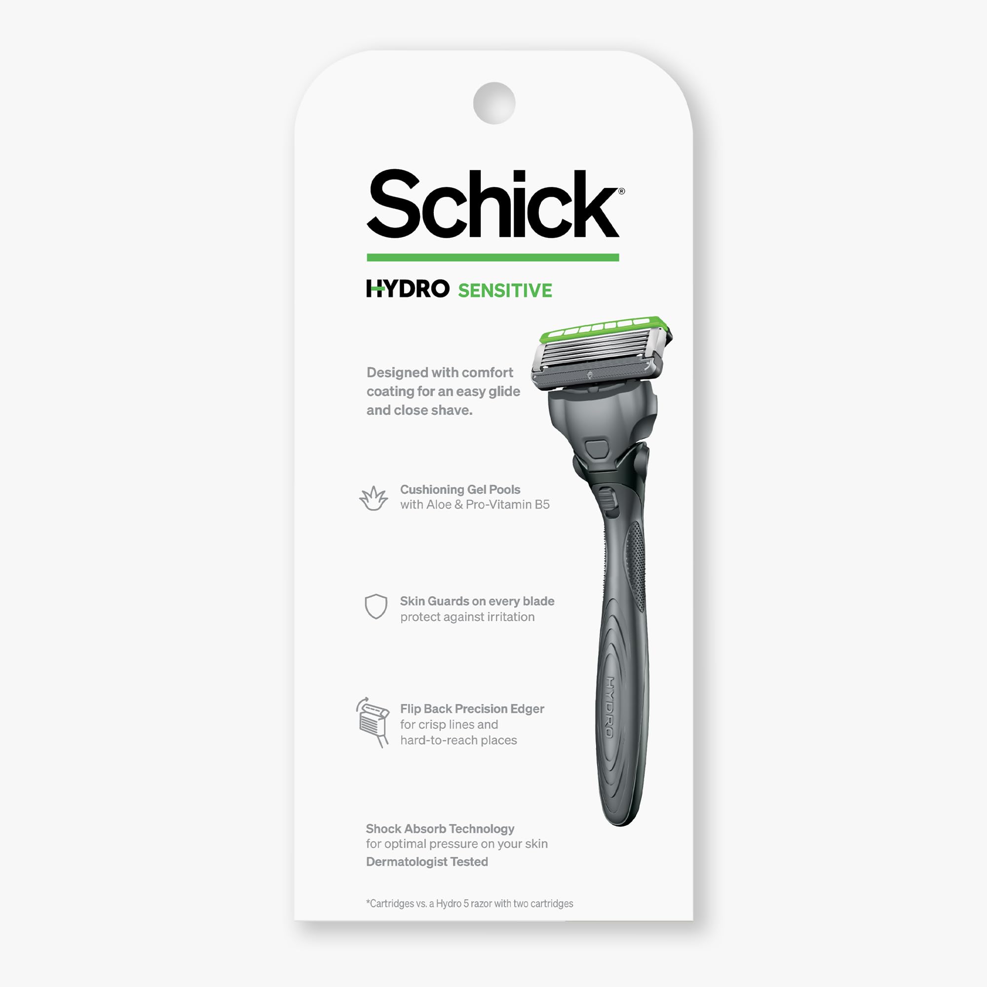 Schick Hydro Sensitive shave session showing precise line work