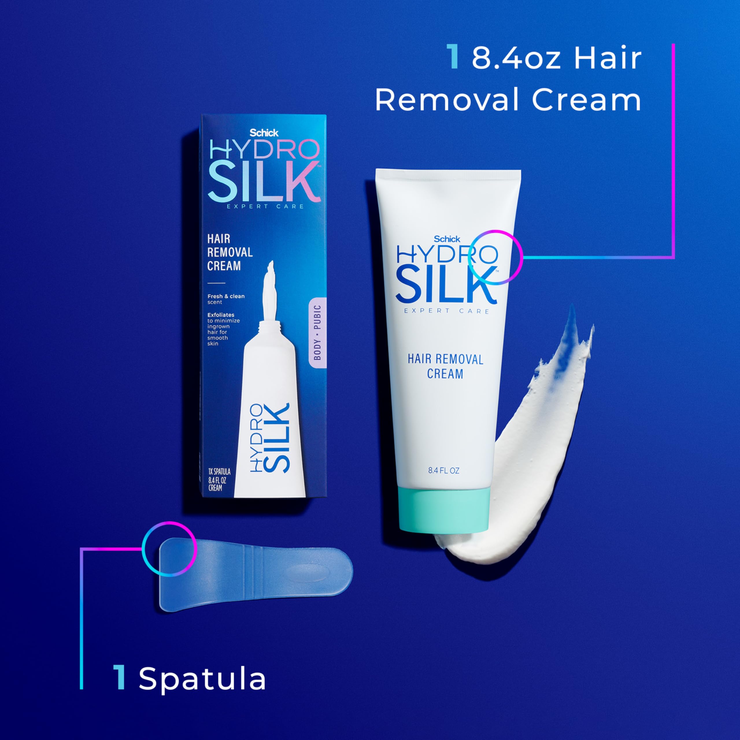 Schick Hydro Silk cream being applied on leg for smooth, even skin.