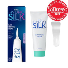 Schick Hydro Silk depilatory cream spatula for easy application and smooth results.