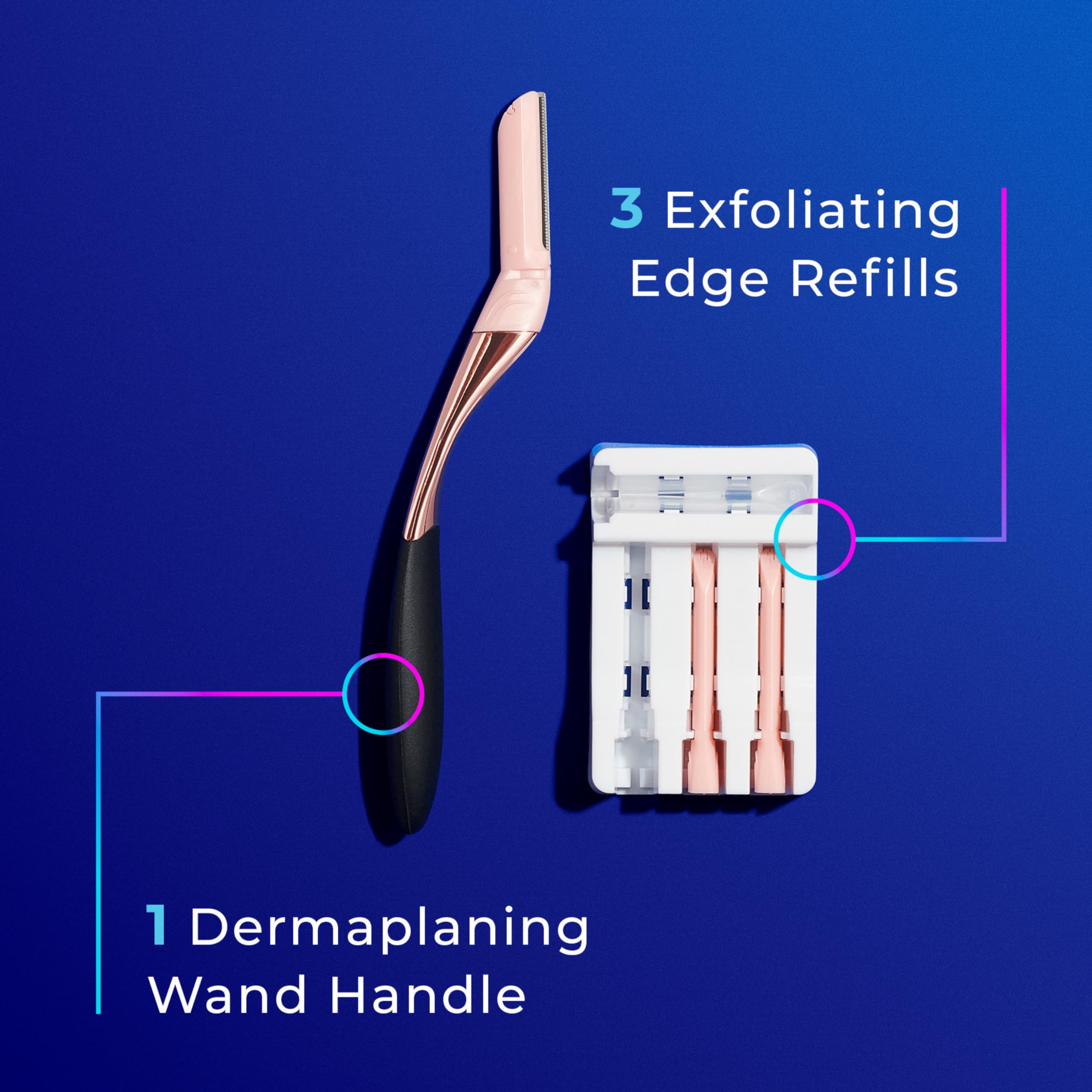 Dermaplaning in use on facial area showing gentle exfoliation.