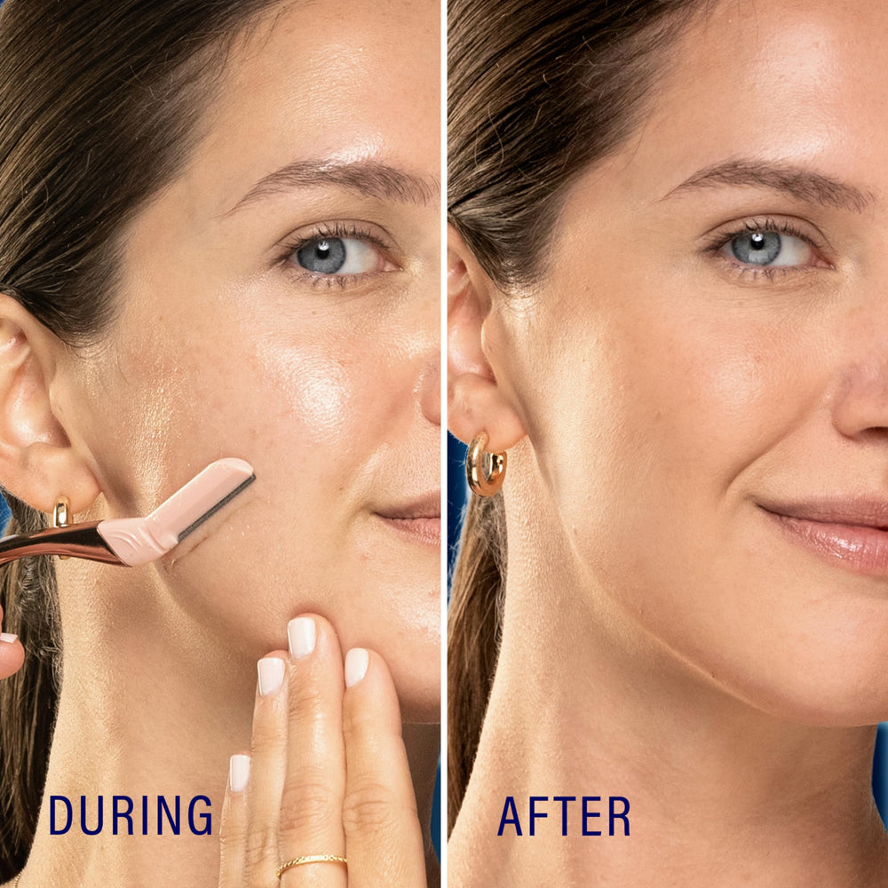 Schick Hydro Silk Dermaplaning Wand weighted handle offers comfortable, precise control.
