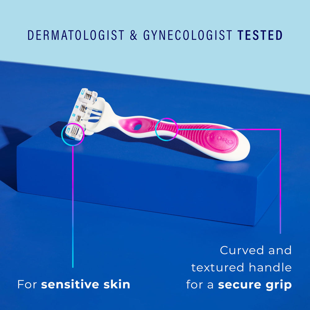 Schick Hydro Silk dermatologist-tested hypoallergenic formula suited for sensitive skin.
