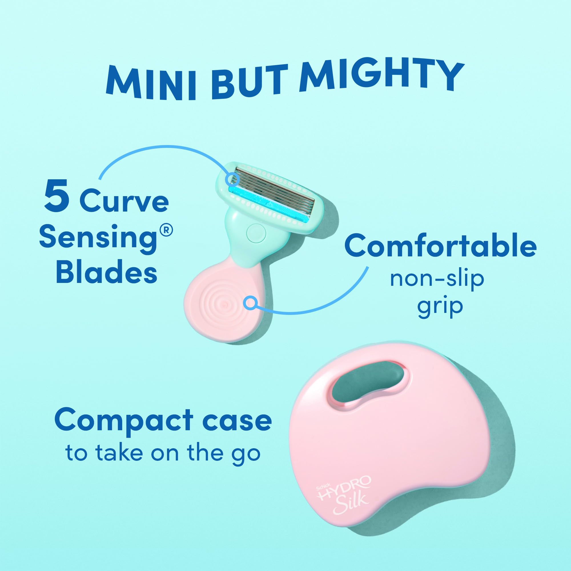 Schick Hydro Silk Mini refill compatible with the compact razor.