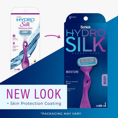 Schick Hydro Silk Moisture Hydra-Boost serum on blade for silky glide