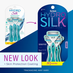 Schick Hydro Silk Sensitive blade with curve-sensing for contour accuracy.